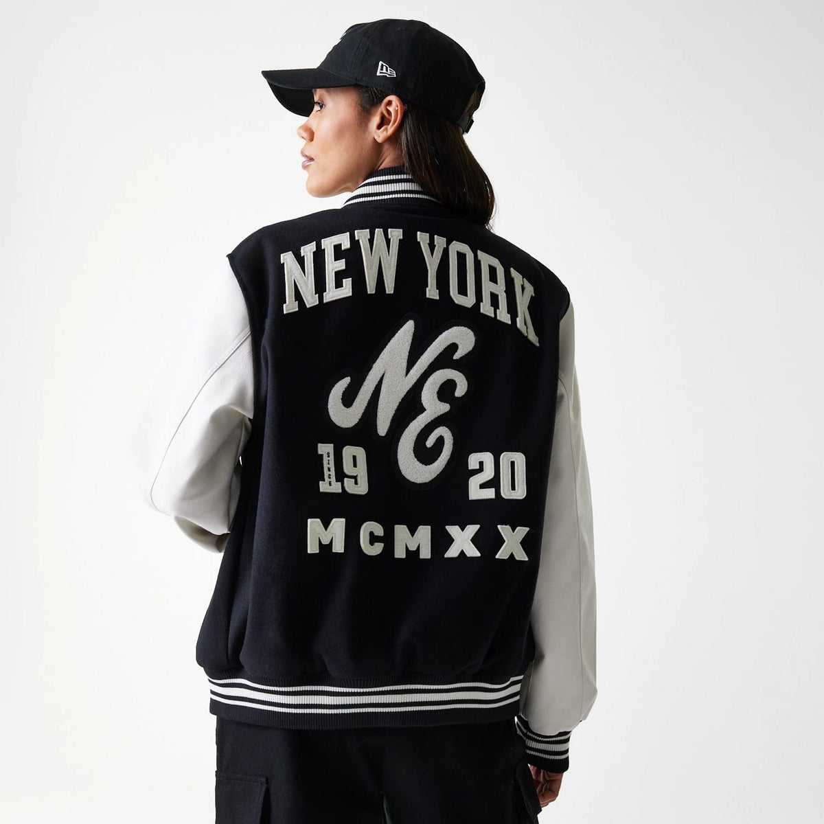 New Era Patch Black Varsity Jacket-zelvios