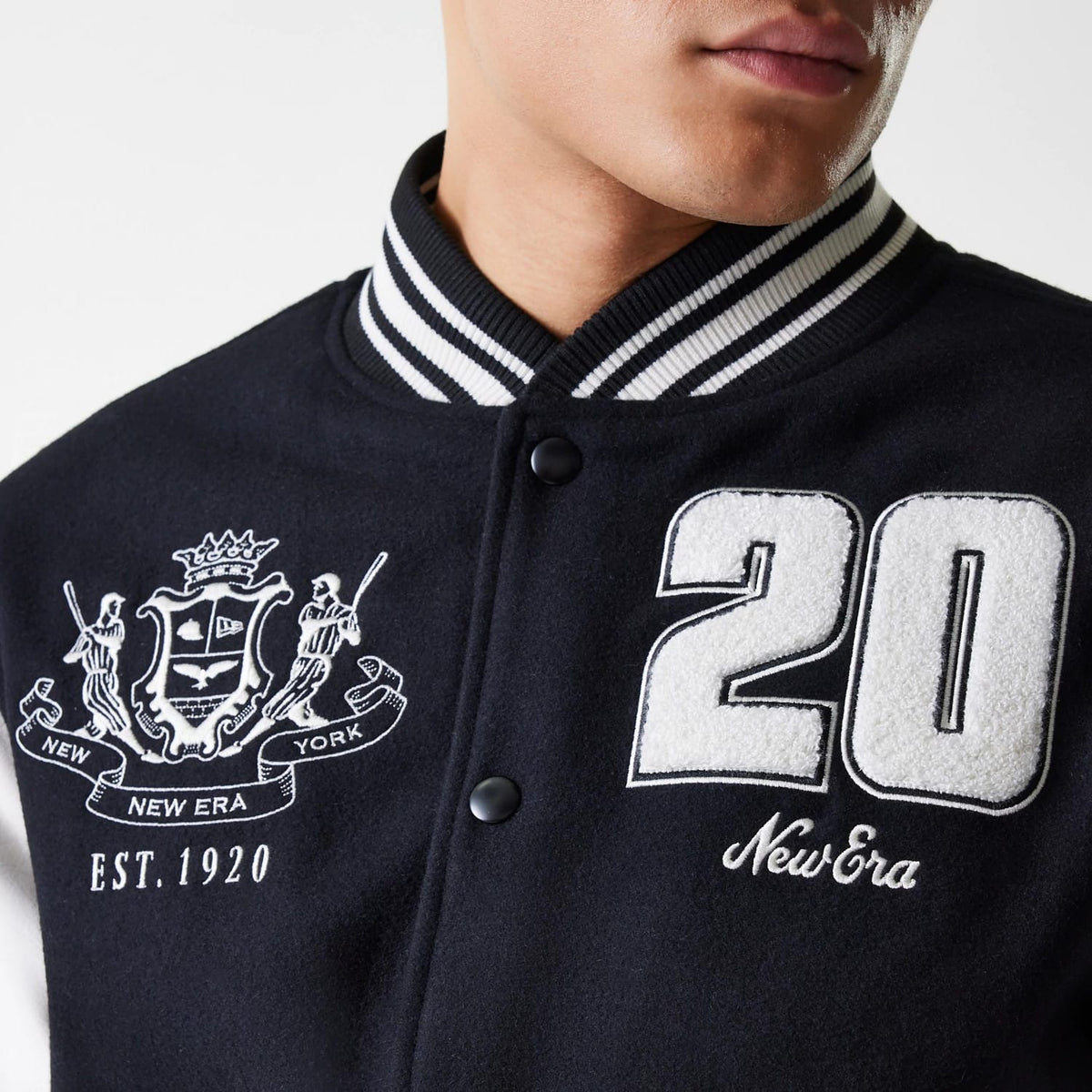 New Era Patch Black Varsity Jacket-zelvios