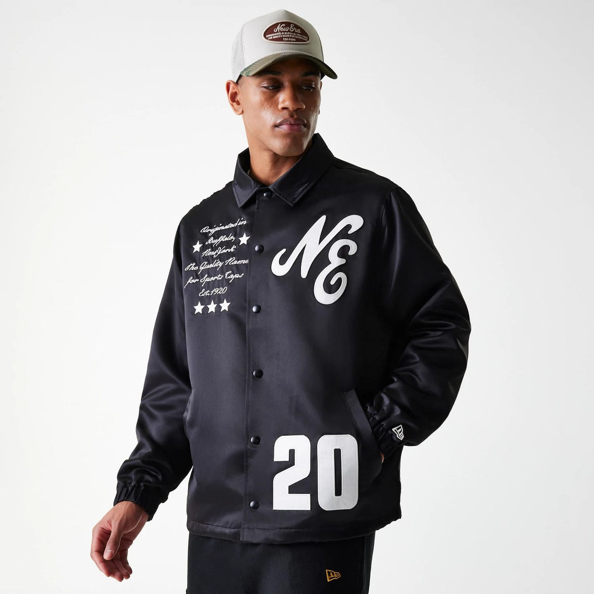New Era Black Coaches Jacket-zelvios