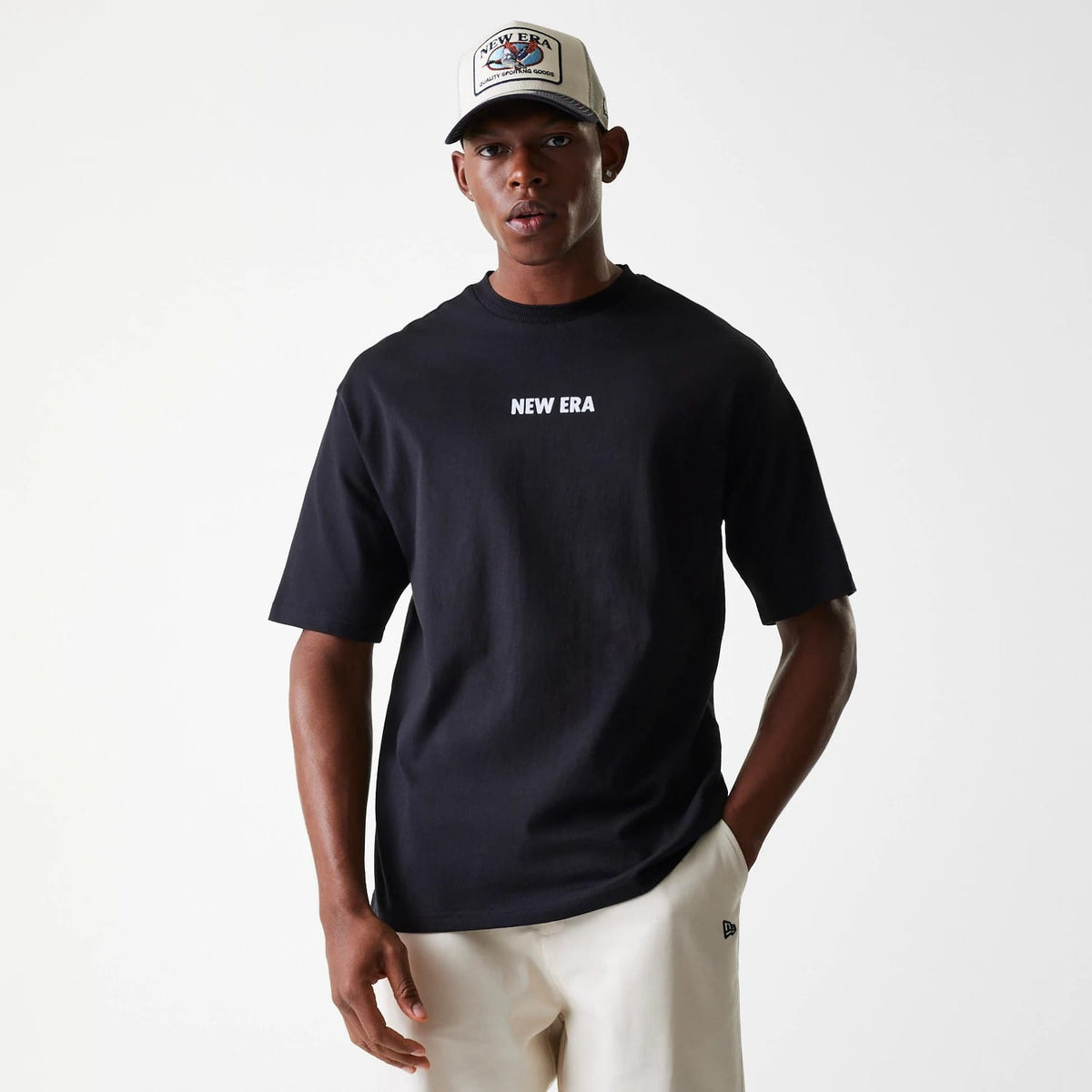 New Era Graphic Black Oversized T-Shirt-zelvios