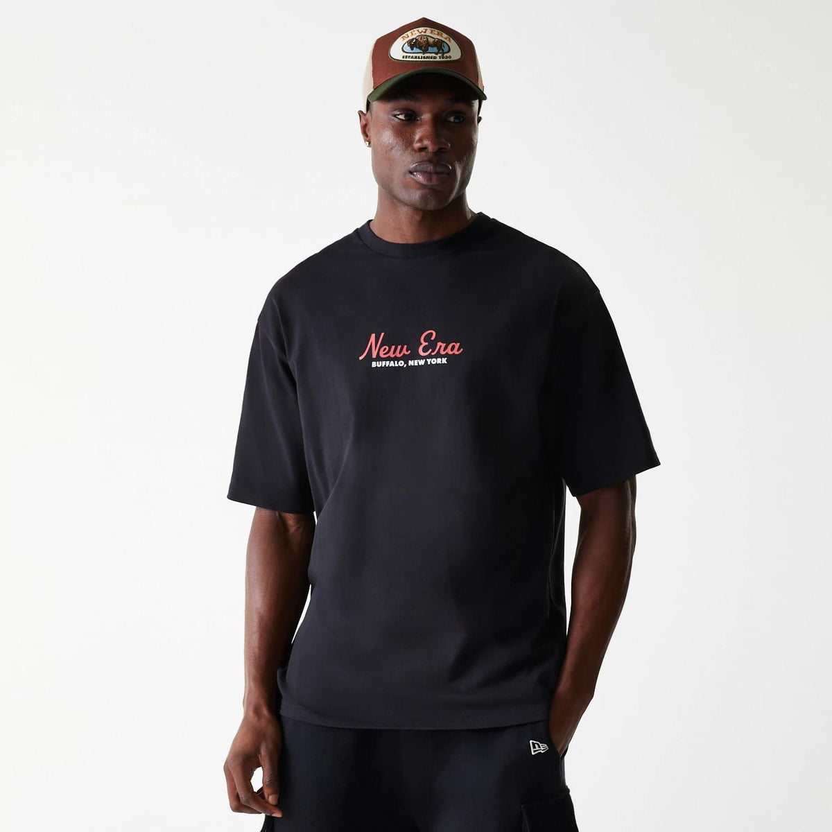 New Era Animal Graphic Black Oversized T-Shirt-zelvios