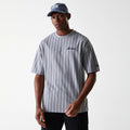 New Era Pinstripe Pastel Grey Oversized T-Shirt-zelvios