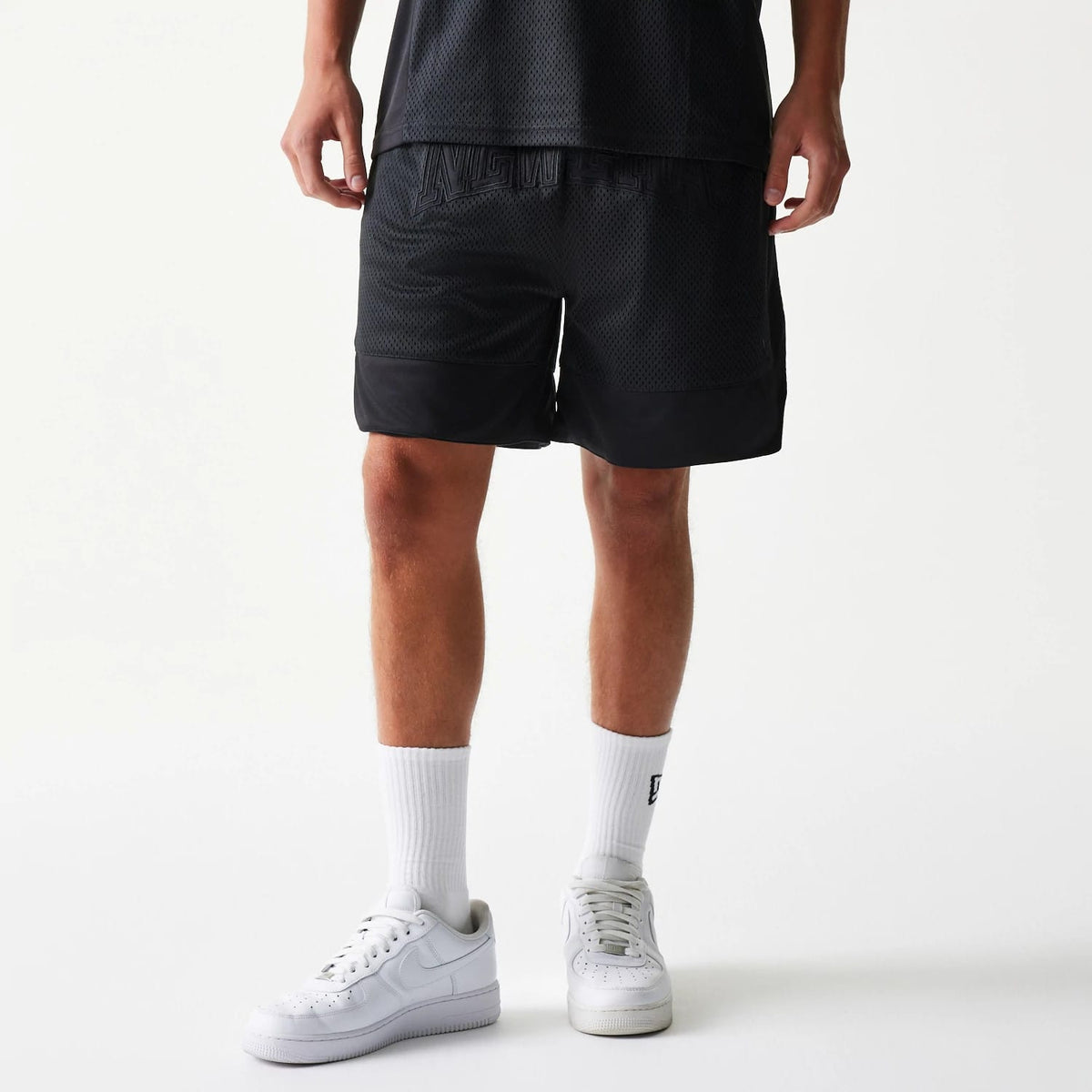 New Era Mesh Black Shorts-zelvios