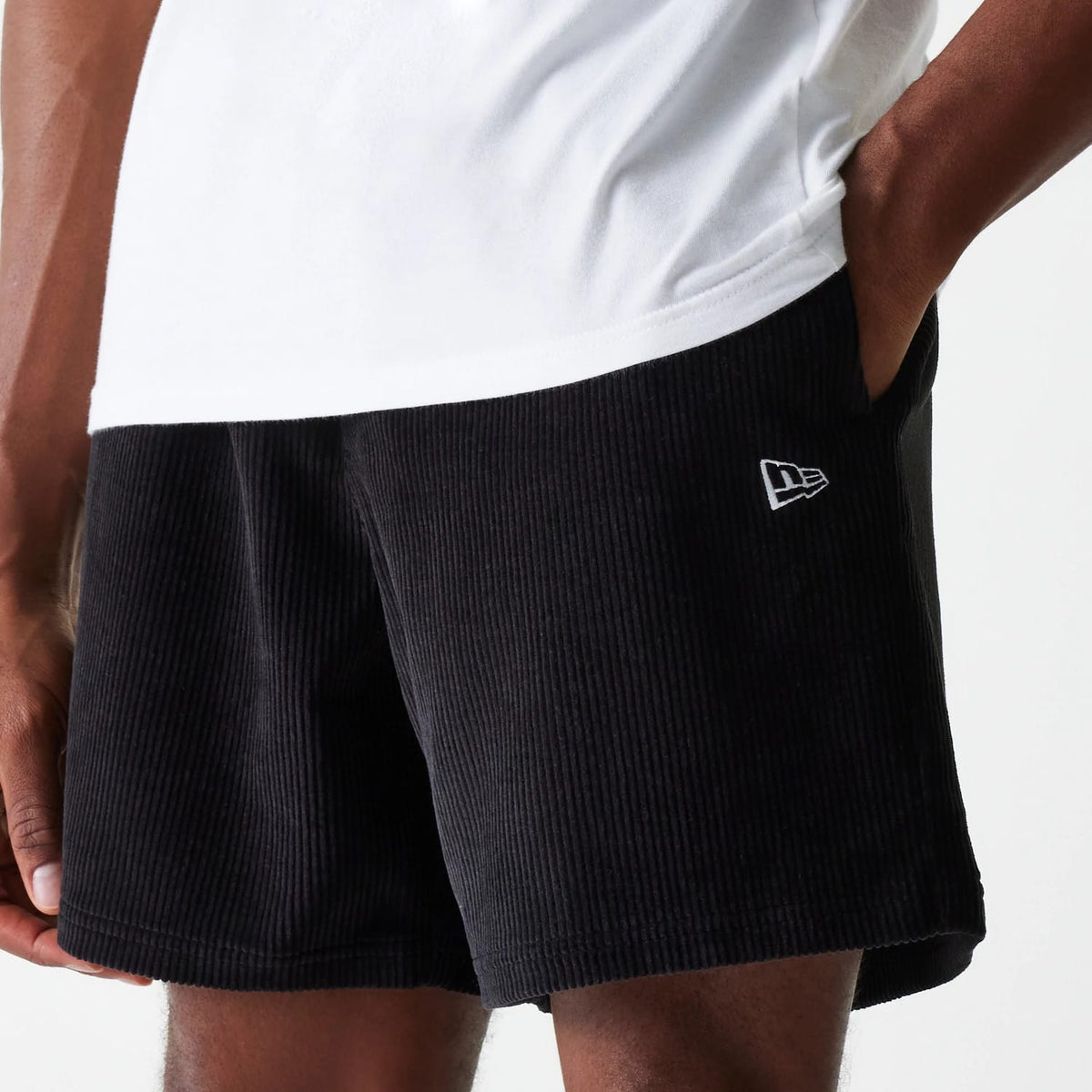 New Era Cord Black Shorts-zelvios