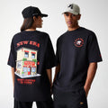 New Era Cafe Graphic Black Oversized T-Shirt-zelvios