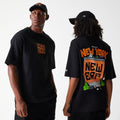 New Era Graffiti Graphic Black Oversized T-Shirt-zelvios