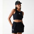 New York Yankees Womens MLB Midi League Essential Black Shorts-zelvios
