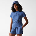 LA Dodgers Womens MLB Midi League Essential Dark Blue Shorts-zelvios