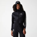New York Yankees Womens MLB Midi Logo Black Track Jacket-zelvios