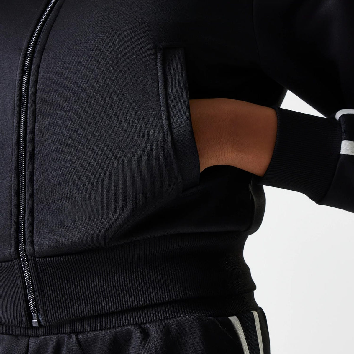 New York Yankees Womens MLB Midi Logo Black Track Jacket-zelvios
