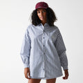 New York Yankees Womens MLB Stripe Dark Blue Long Sleeve Shirt-zelvios
