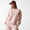 New York Yankees Womens MLB Tonal Graphic Pastel Pink Oversized Crew Neck Sweater-zelvios