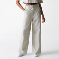 Womens New Era Light Beige Wide Leg Chino Trousers-zelvios