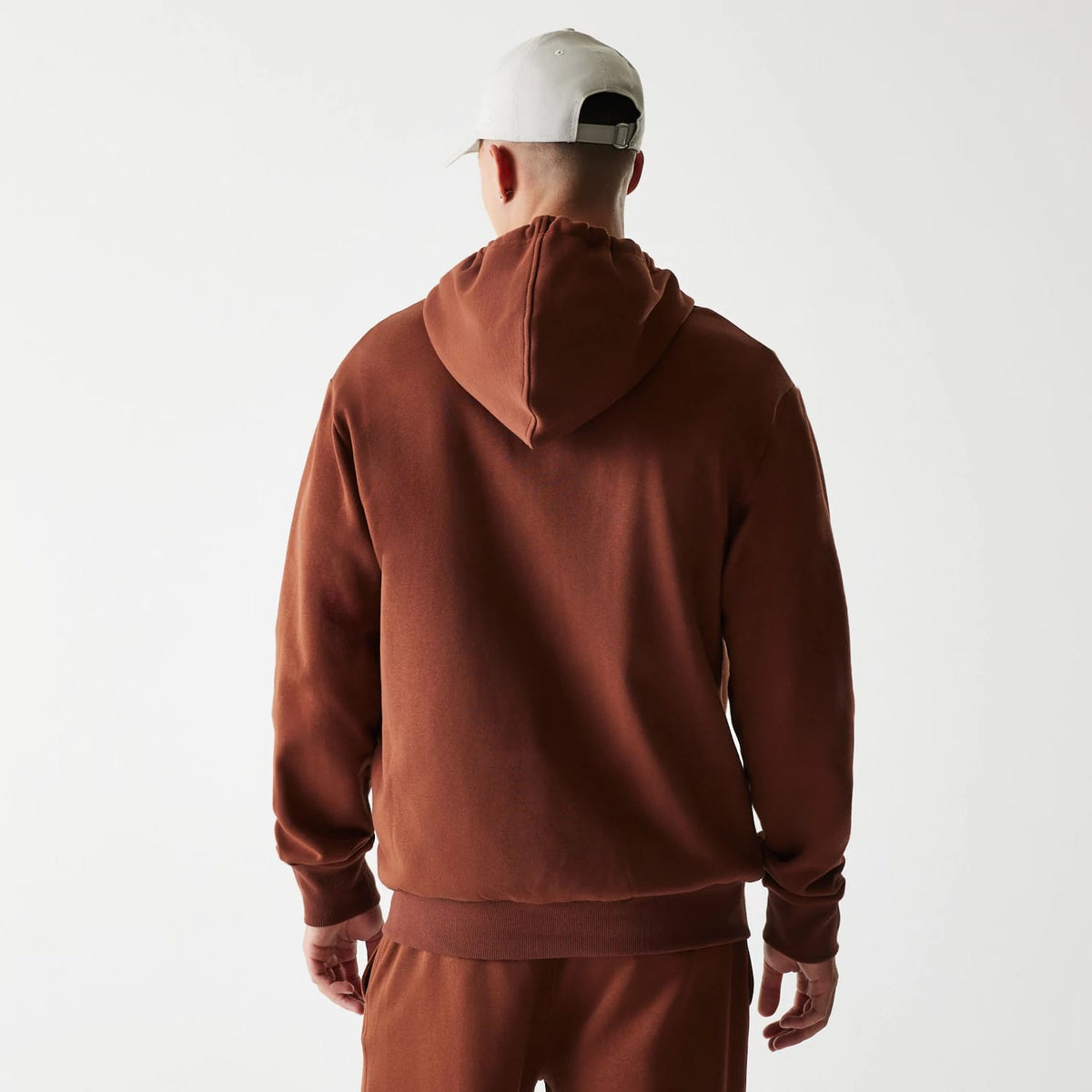 New York Yankees MLB Midi League Essential Brushed Fleece Brown Oversized Full Zip Hoodie-zelvios