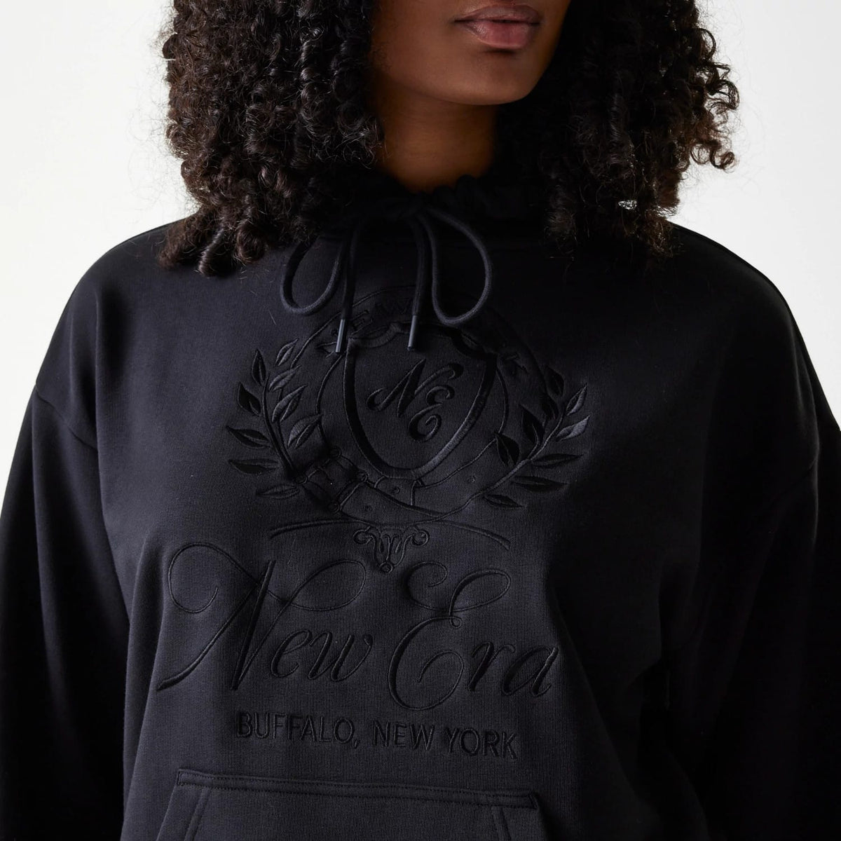 Womens New Era Crest Black Pullover Hoodie-zelvios