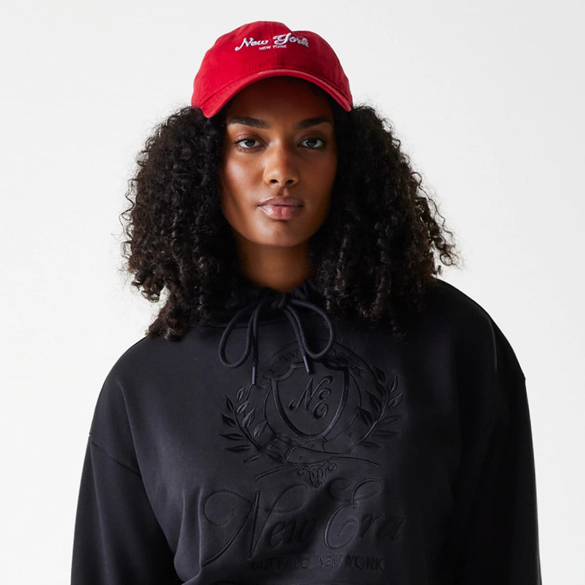 Womens New Era Crest Black Pullover Hoodie-zelvios