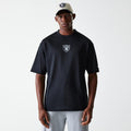 Las Vegas Raiders NFL Essentials Black Oversized Mesh T-Shirt-zelvios