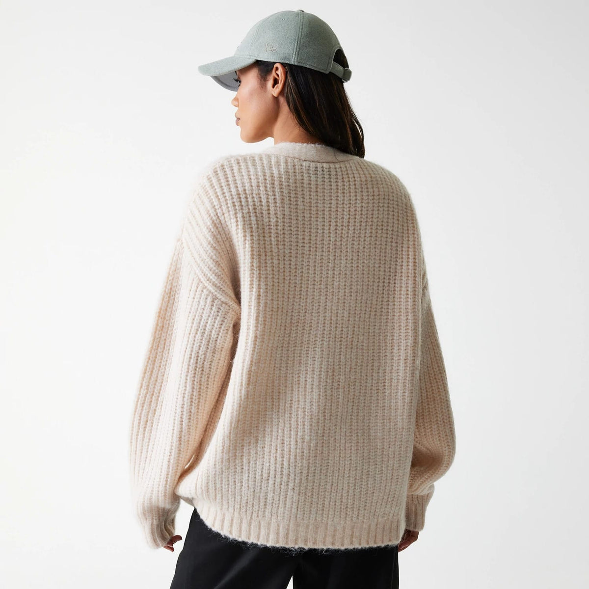 LA Dodgers Womens MLB Knit Light Beige Cardigan-zelvios