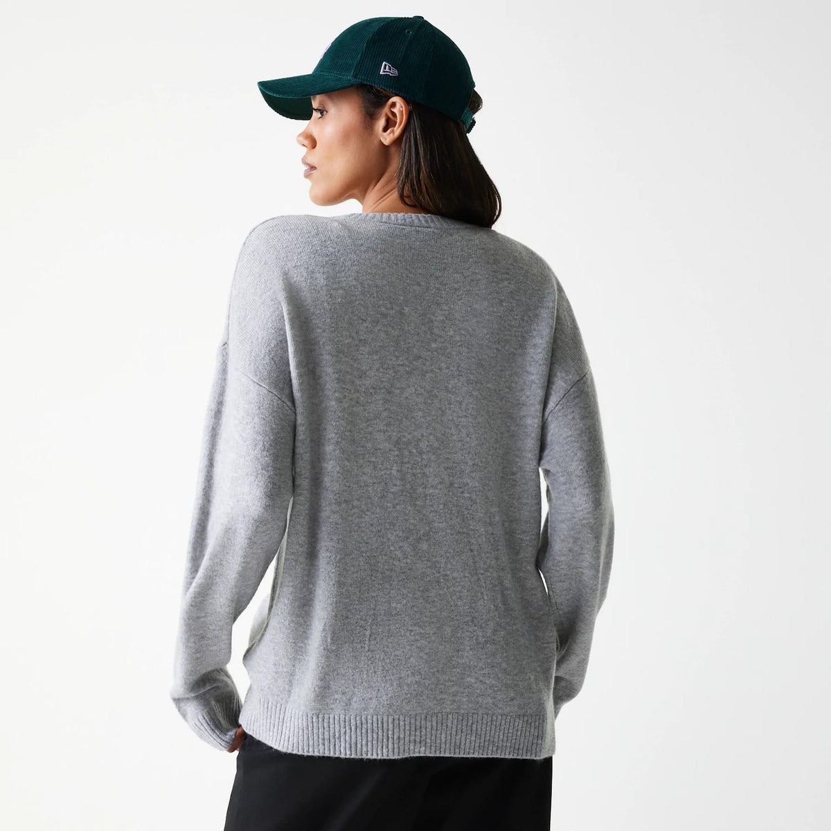 LA Dodgers Womens MLB Knit Grey Crew Neck Sweater-zelvios