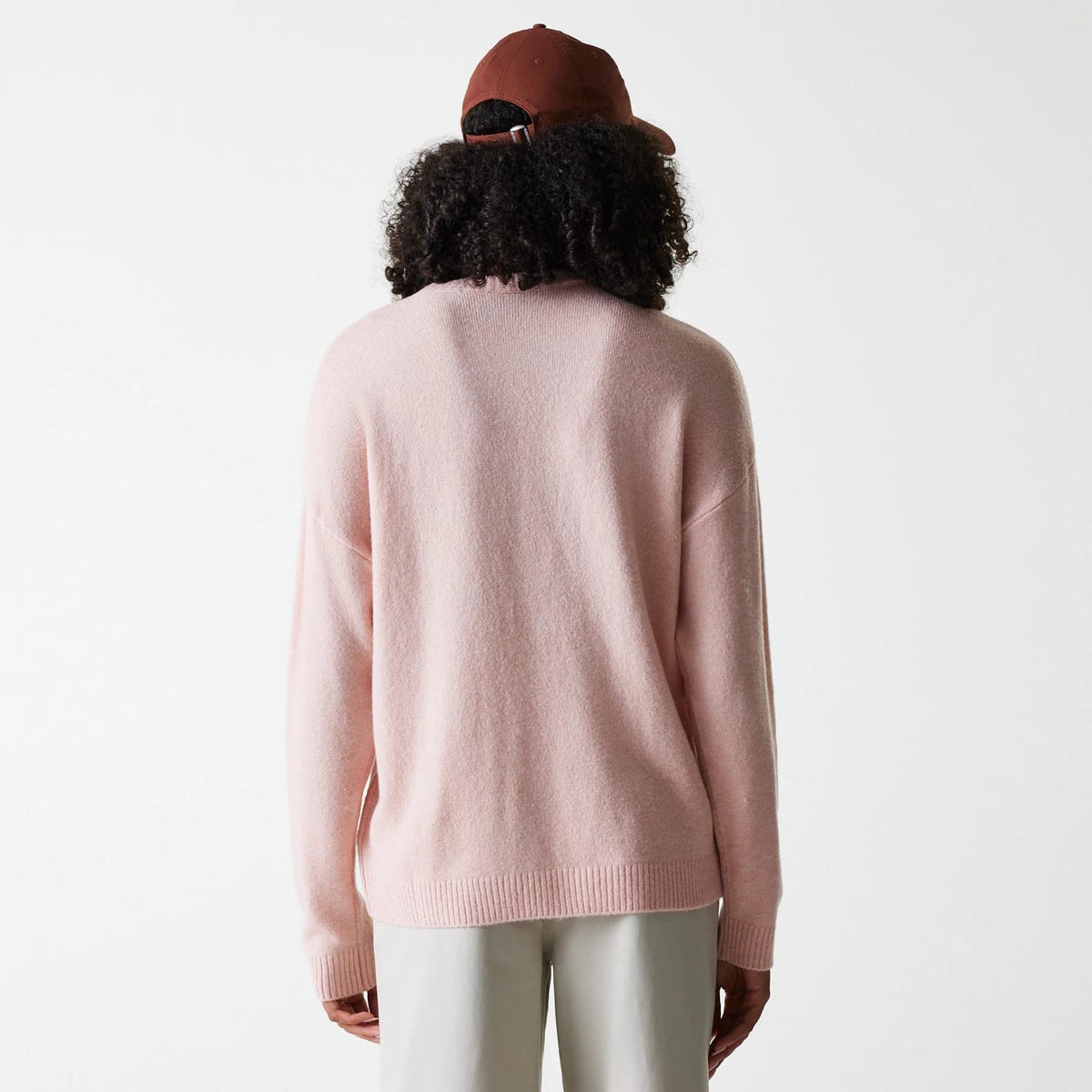 New York Yankees Womens MLB Knit Pastel Pink Crew Neck Sweater-zelvios
