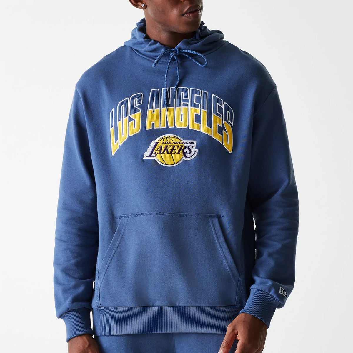 LA Lakers NBA Arch Graphic Dark Blue Oversized Pullover Hoodie-zelvios
