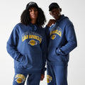 LA Lakers NBA Arch Graphic Dark Blue Oversized Pullover Hoodie-zelvios