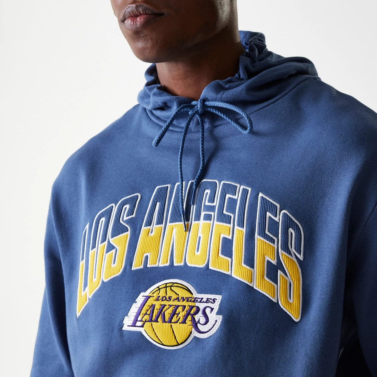 LA Lakers NBA Arch Graphic Dark Blue Oversized Pullover Hoodie-zelvios