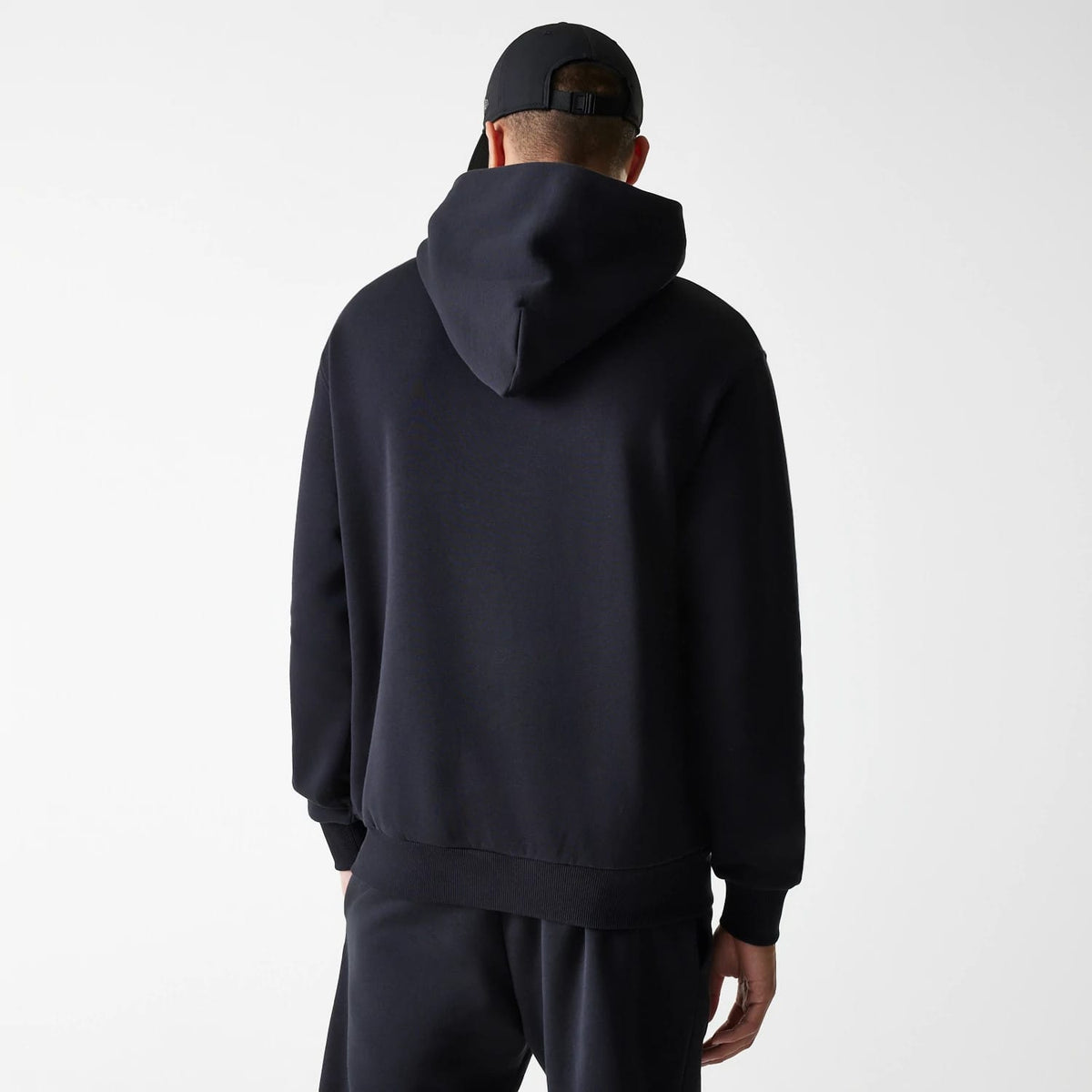 New Era Tech Black Oversized Pullover Hoodie-zelvios