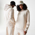 New Era Tech Light Beige Oversized Pullover Hoodie-zelvios