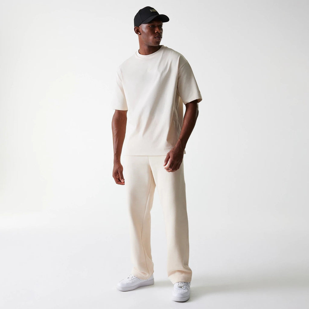 New Era Light Beige Straight Leg Joggers-zelvios