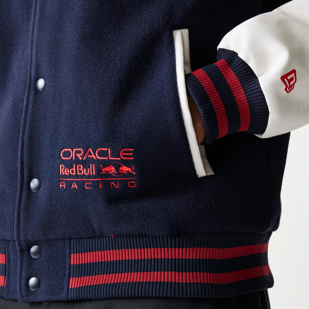 Red Bull Racing Dark Blue Varsity Jacket-zelvios