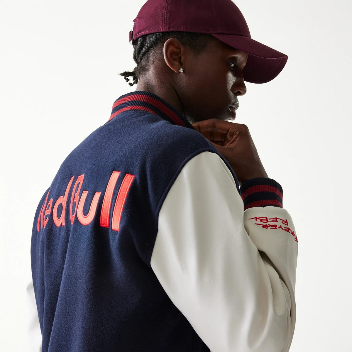 Red Bull Racing Dark Blue Varsity Jacket-zelvios