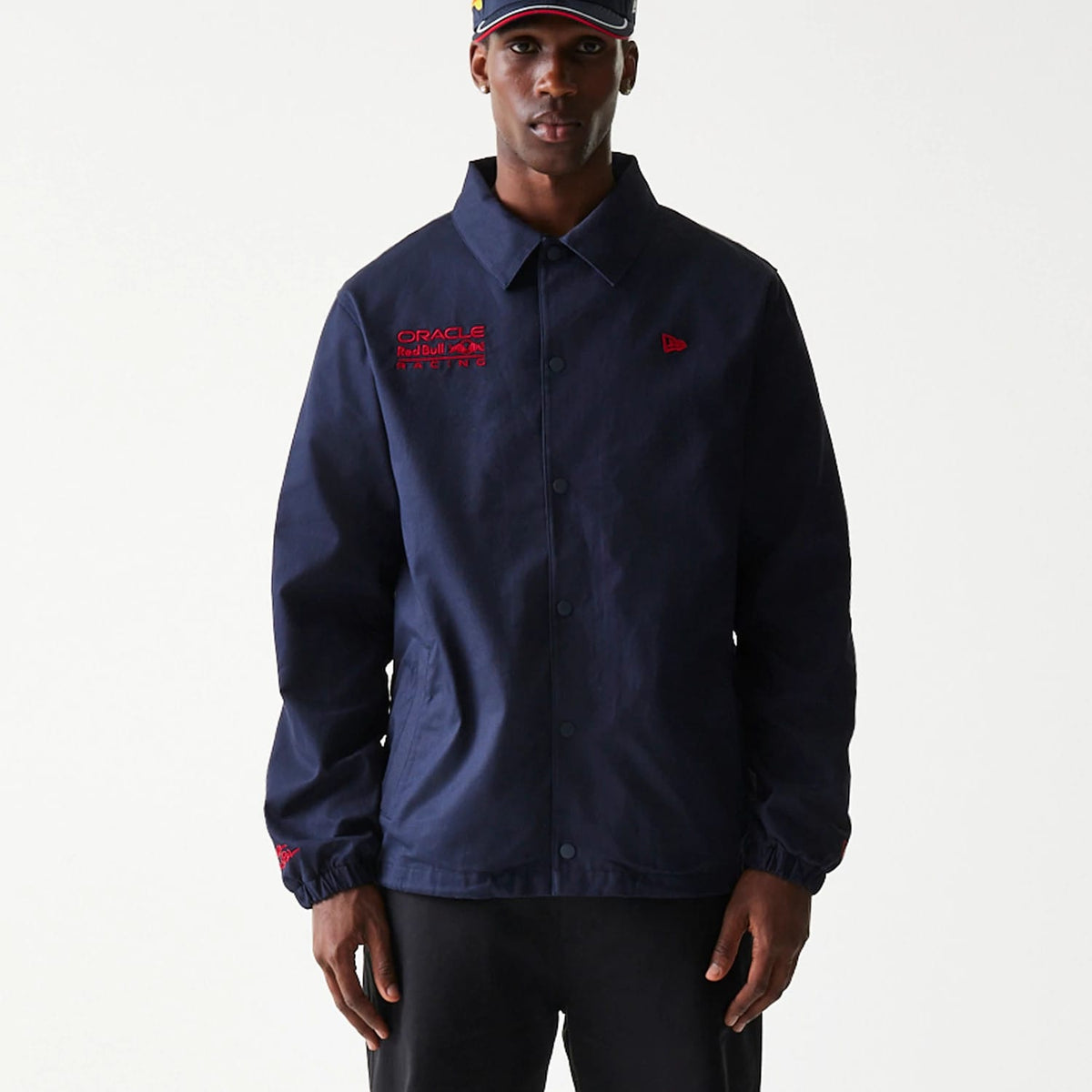 Red Bull Racing Dark Blue Oversized Coach Jacket-zelvios