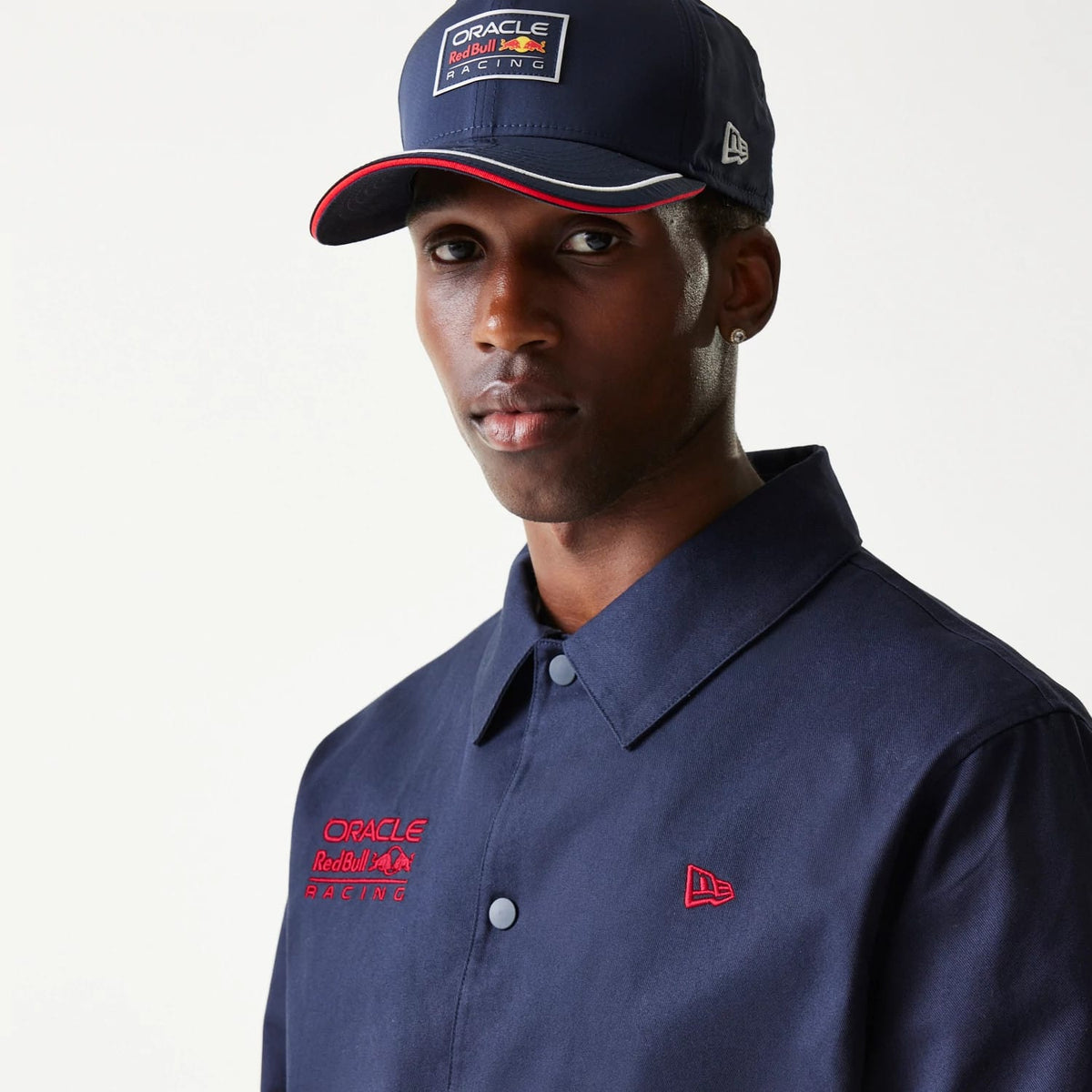 Red Bull Racing Dark Blue Oversized Coach Jacket-zelvios