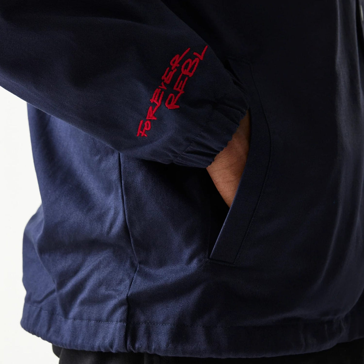 Red Bull Racing Dark Blue Oversized Coach Jacket-zelvios