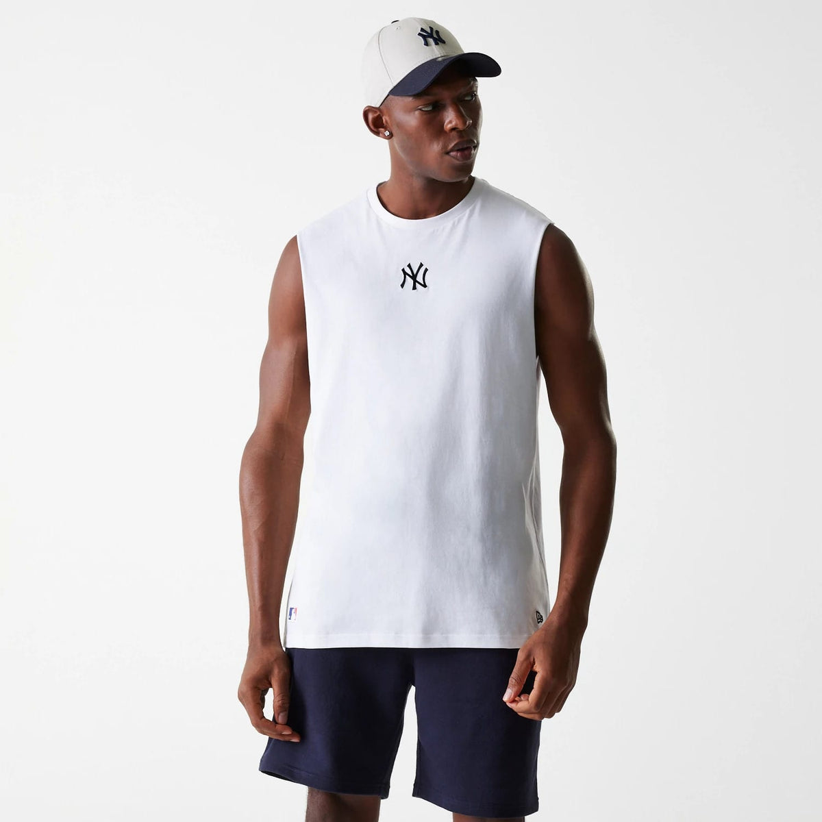 New York Yankees MLB Midi White Sleeveless T-Shirt-zelvios