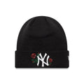 New York Yankees MLB Sequin Rose Black Cuff Knit Beanie Hat-zelvios