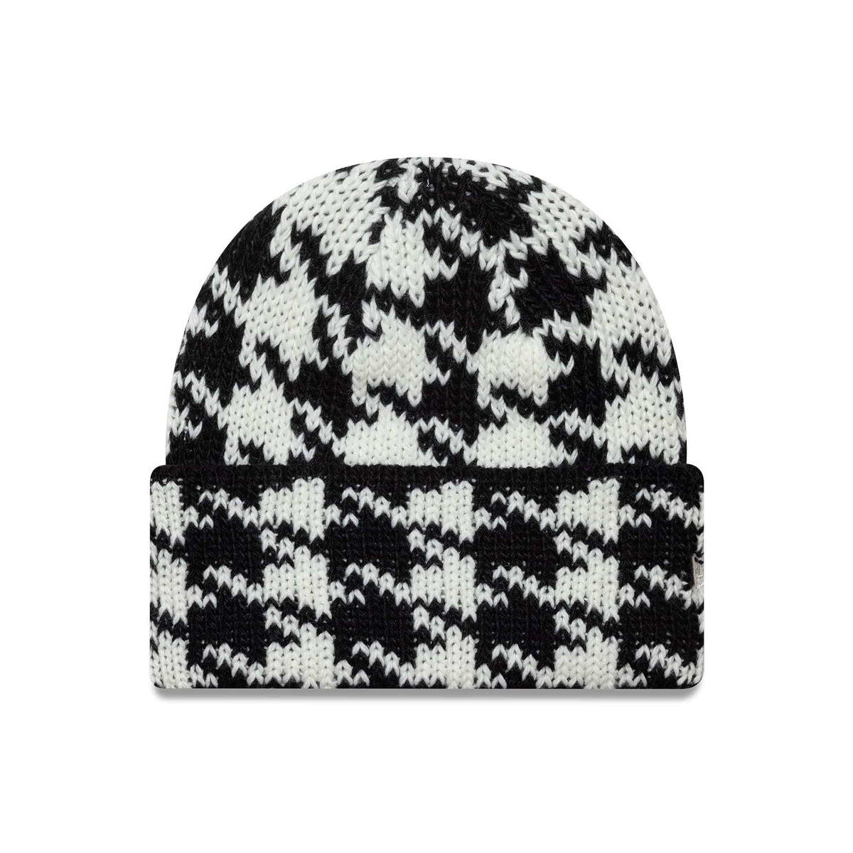 New Era Houdstooth Black Cuff Knit Beanie Hat-zelvios