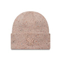 New York Yankees Womens MLB Glitter Pastel Pink Cuff Knit Beanie Hat-zelvios