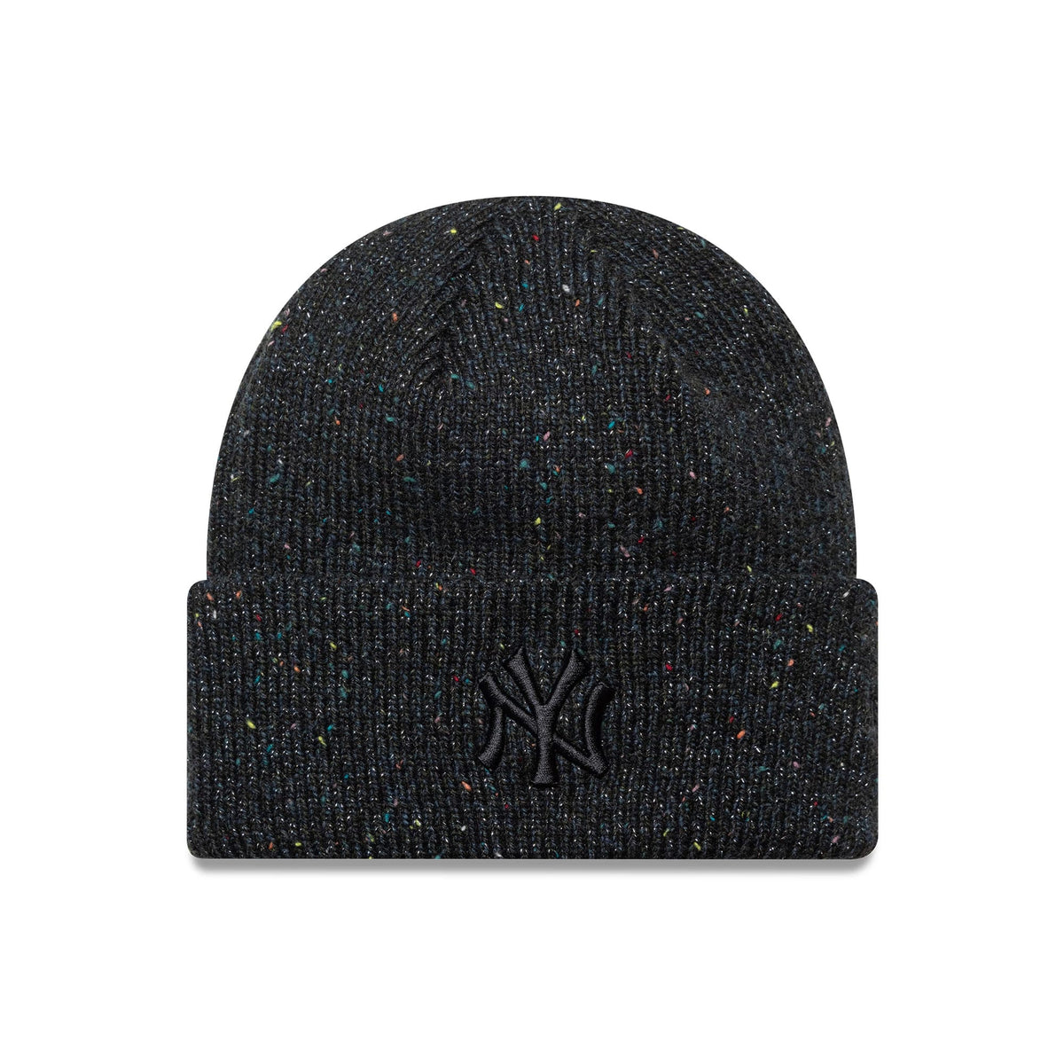 New York Yankees Womens MLB Glitter Black Cuff Knit Beanie Hat-zelvios