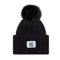 New York Yankees MLB Black Cable Knit Beanie Hat-zelvios