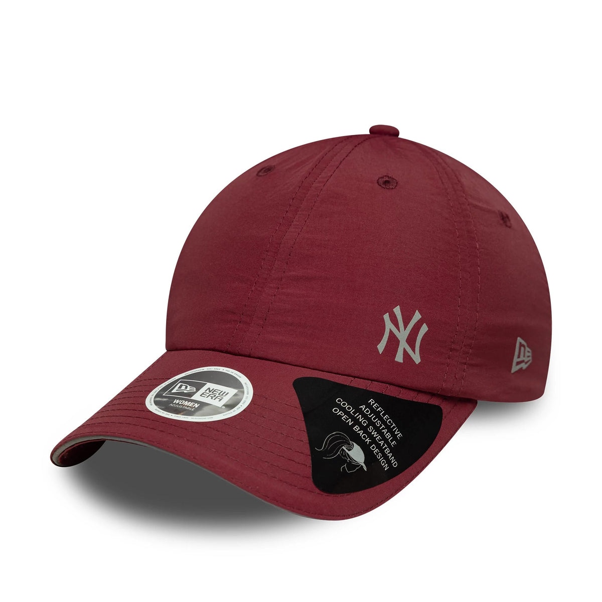 New York Yankees Womens MLB Flawless Dark Red Pony Tail Adjustable Cap-zelvios