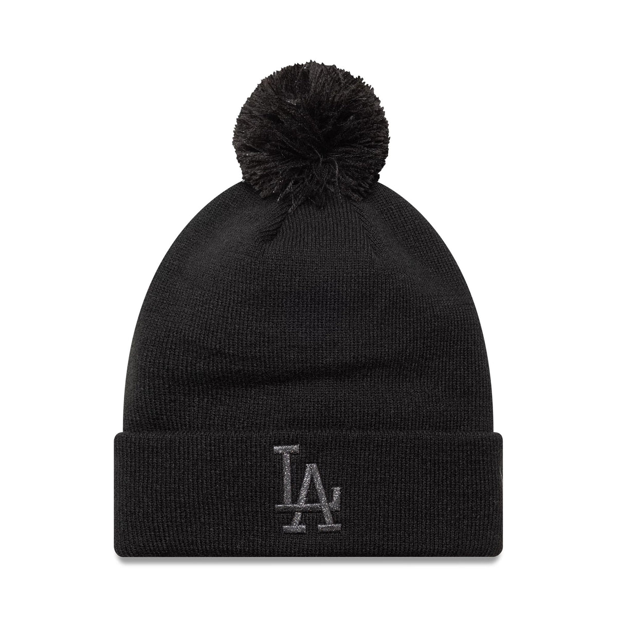 LA Dodgers Womens MLB Metallic Black Cuff Knit Beanie Hat-zelvios