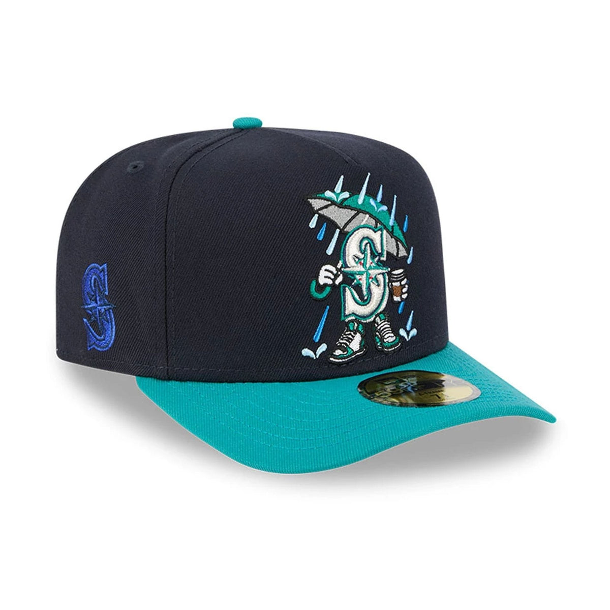 Seattle Mariners MLB Cartoon Navy 59FIFTY A-Frame Fitted Cap-zelvios