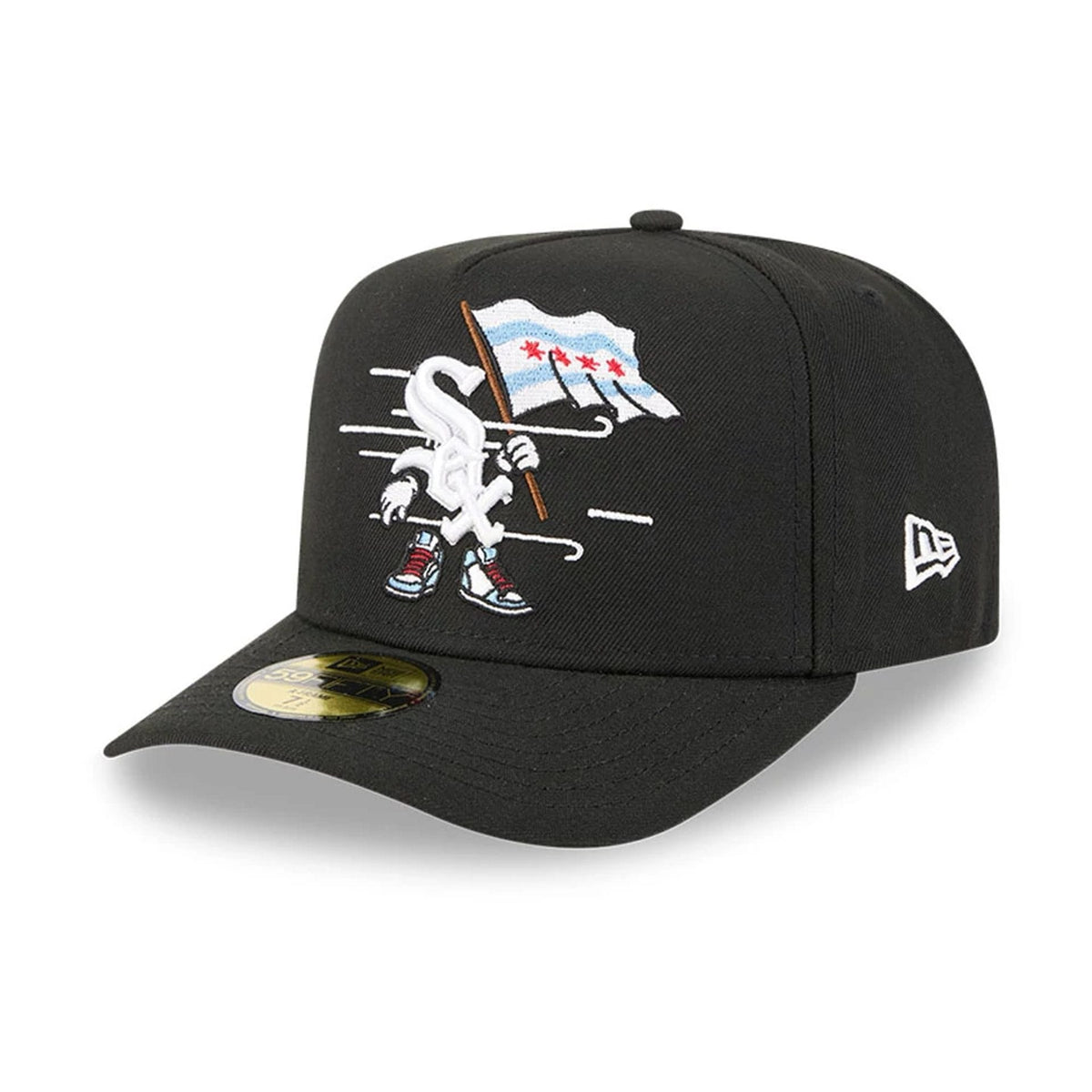Chicago White Sox MLB Cartoon Black 59FIFTY A-Frame Fitted Cap-zelvios