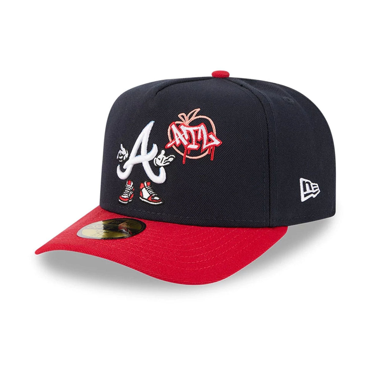 Atlanta Braves MLB Cartoon Navy 59FIFTY A-Frame Fitted Cap-zelvios