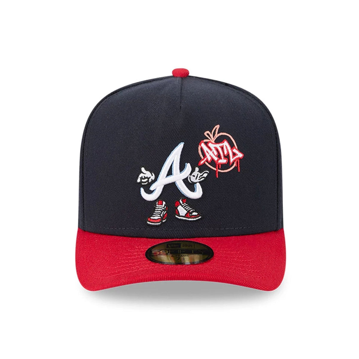 Atlanta Braves MLB Cartoon Navy 59FIFTY A-Frame Fitted Cap-zelvios