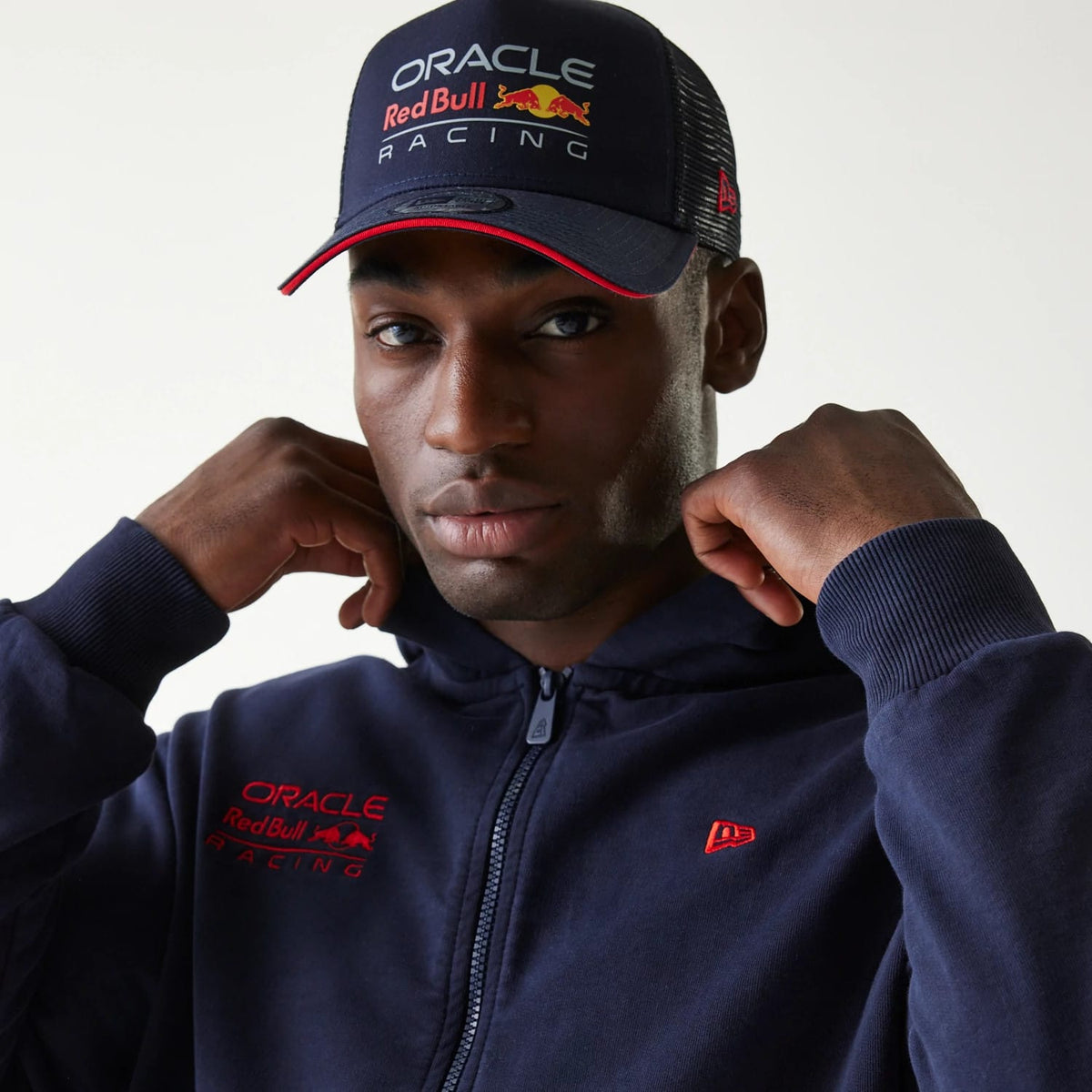 Red Bull Racing Dark Blue Oversized Full Zip Hoodie-zelvios