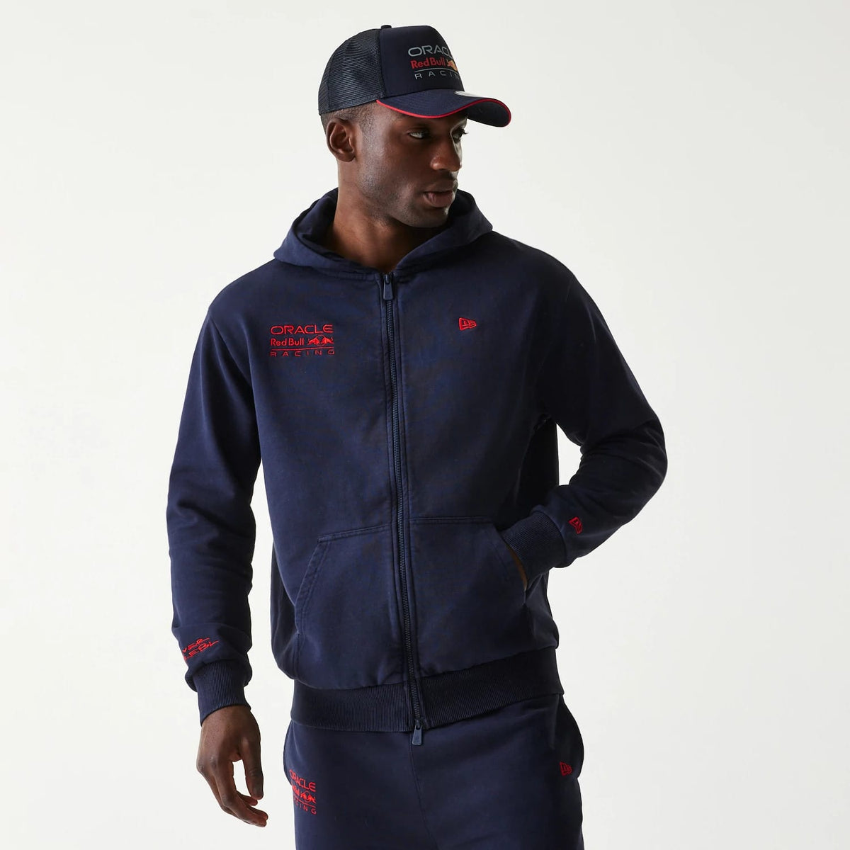 Red Bull Racing Dark Blue Oversized Full Zip Hoodie-zelvios