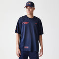 Red Bull Racing Graphic Mesh Dark Blue Oversized T-Shirt-zelvios